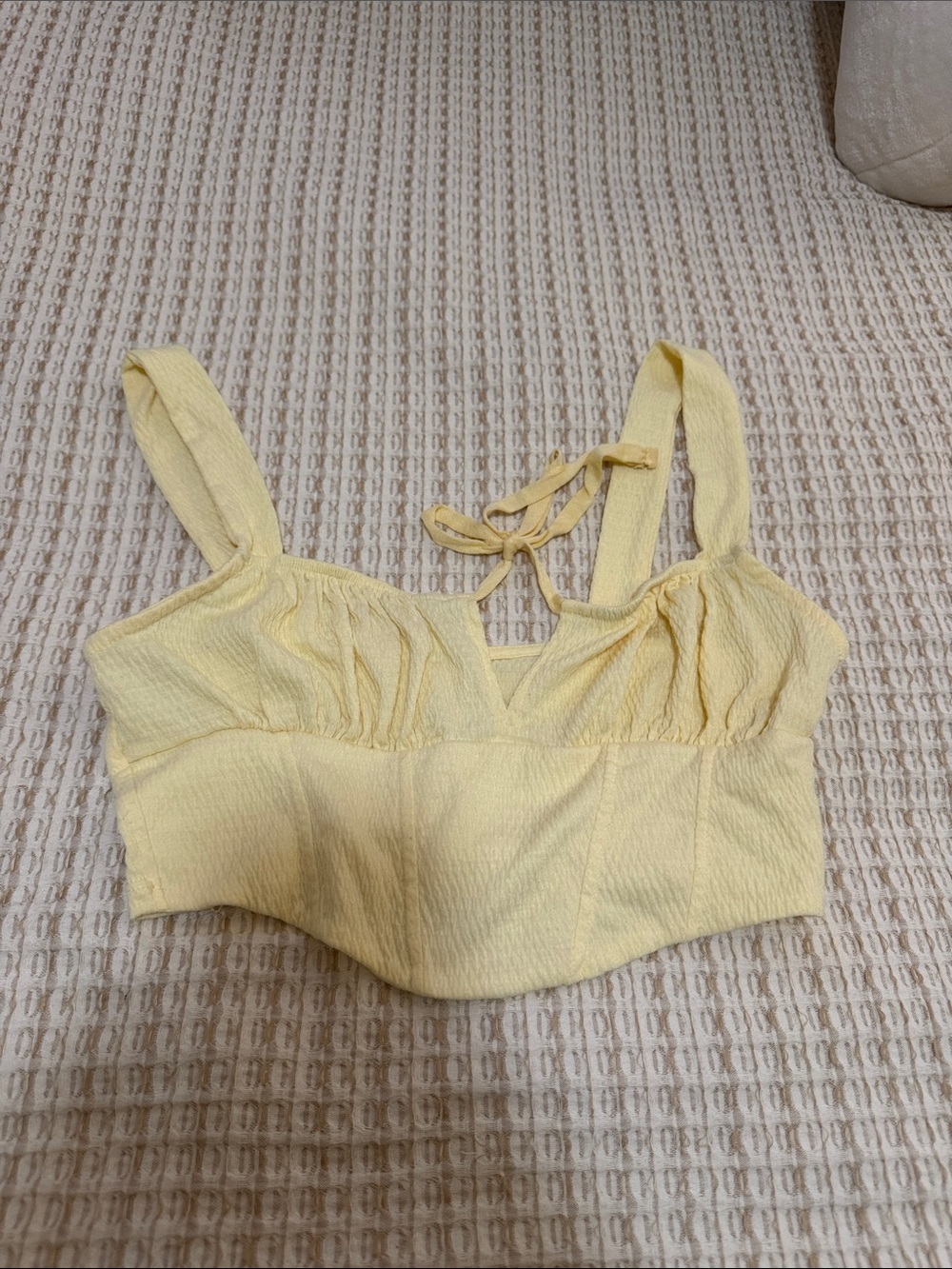 Cotton On Pale Yellow Bralette Crop Top